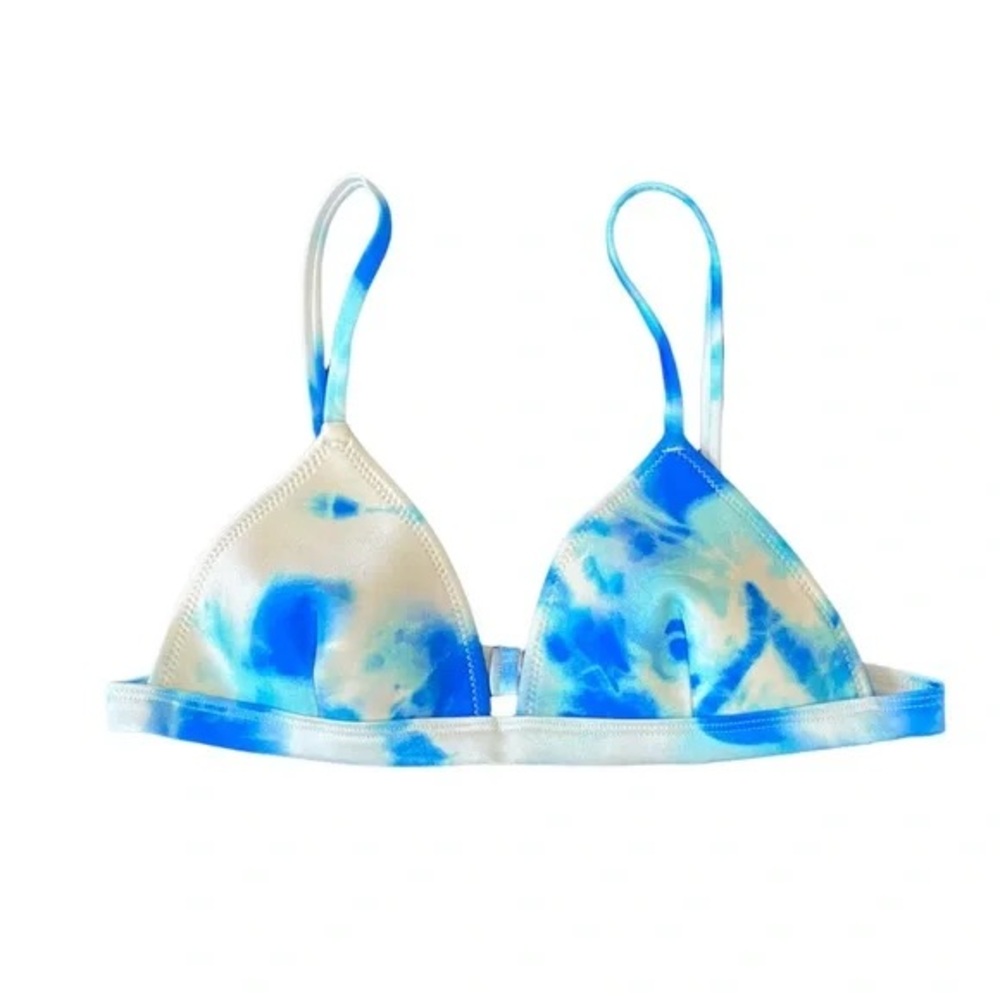 Triangl Swimwear Blue and White Bikini Top